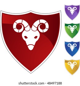Aries web button isolated on a background