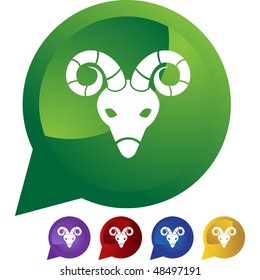 Aries web button isolated on a background