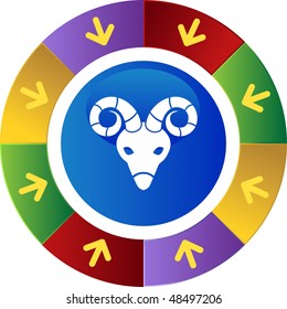 Aries web button isolated on a background