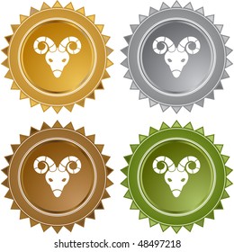 Aries web button isolated on a background