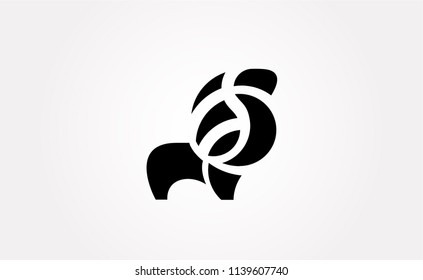 Aries with wings. Vector icon logo