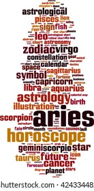 Aries word cloud concept. Vector illustration