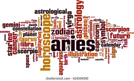 Aries word cloud concept. Vector illustration