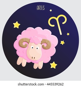 aries zodiac color sign symbol cartoon illustration