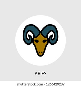 Aries zodiac concept line icon. Simple element illustration.  Aries zodiac concept outline symbol design. Can be used for web and mobile UI/UX . Modern vector style.
