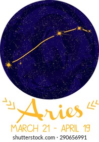 Aries Zodiac Constellation Celestial Background