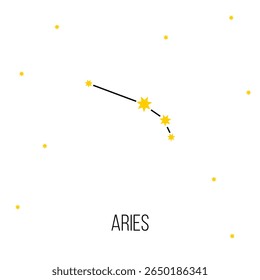 aries zodiac constellation sign, astrology vector symbol on white background