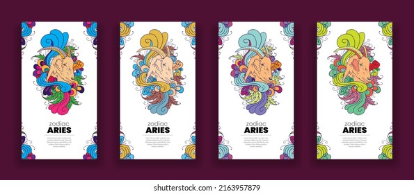 Aries Zodiac Contemporary Background Pattern