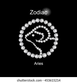 Aries Zodiac Diamond Vector 
