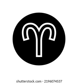aries zodiac glyph icon vector. aries zodiac sign. isolated symbol illustration