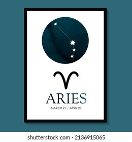 Aries Zodiac. Aries Zodiac Icon. Aries constellation astrology vector illustration. Astrology Illustration