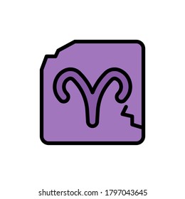 Aries zodiac icon. Simple color with outline vector elements of esoteric icons for ui and ux, website or mobile application