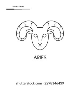 Aries Zodiac Icon Vector Design.