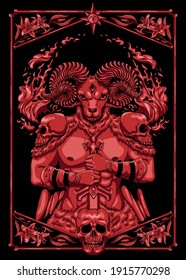 Aries Zodiac illustration card design