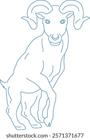 Aries zodiac line drawing silhouette