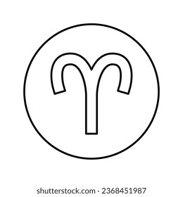 aries zodiac line icon vector. aries zodiac sign. isolated contour symbol black illustration