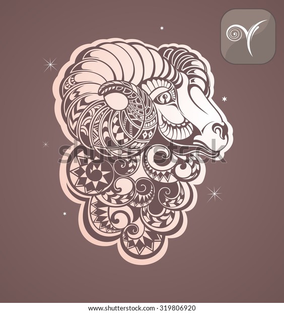 Aries Zodiac Sign Stock Vector (Royalty Free) 319806920