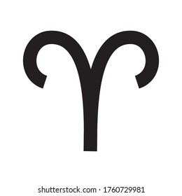 Aries. Zodiac sign. Astrological calendar. Zodiacal black and white vector horoscope. Line symbol