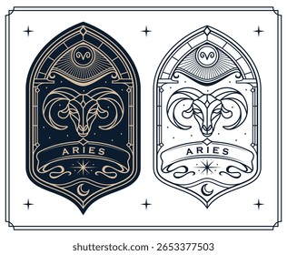 
aries zodiac sign astrology cards set , horóscopo, tarô, vidente. Vintage ilustração mística esboço desenho da mão, modelos de horóscopo esotérico mágico para cartaz de impressão de parede