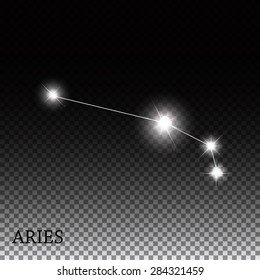 Aries Zodiac Sign of the Beautiful Bright Stars Vector Illustration EPS10