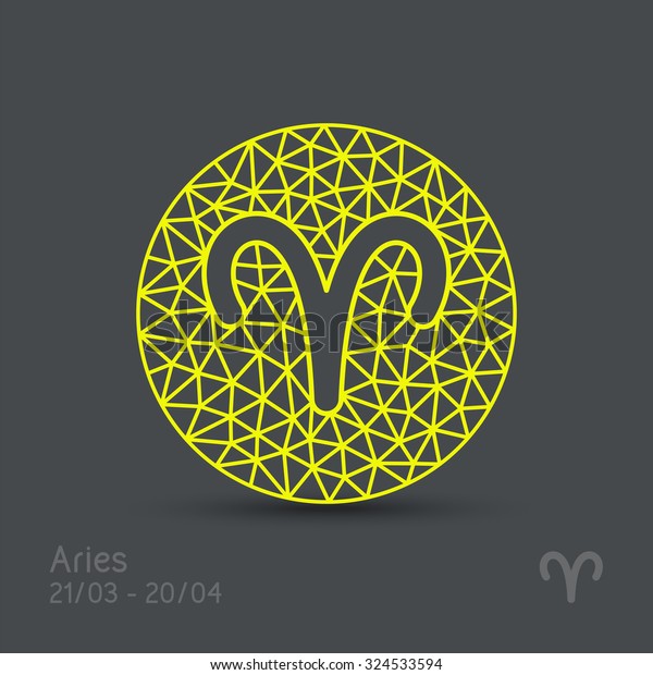 Aries Zodiac Sign Circular Frame Vector Stock Vector (royalty Free 