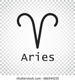 Aries zodiac sign. Flat astrology vector illustration on isolated background. Simple pictogram.