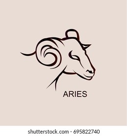 Aries Zodiac sign. Flat vector stock illustration
