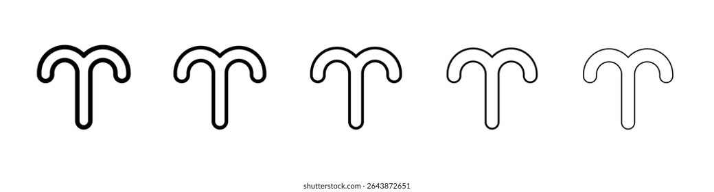 Aries zodiac sign icon black and white vector sign