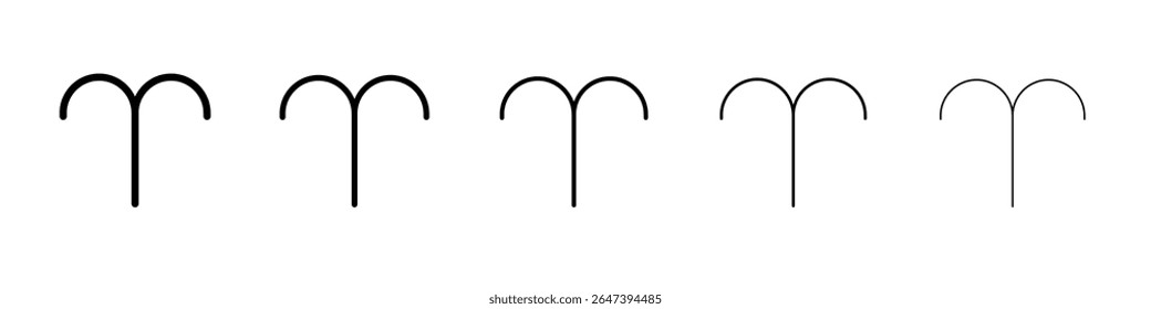 Aries zodiac sign icon flat illustration set logo