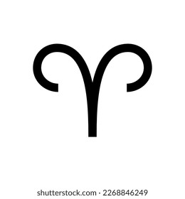 Aries zodiac sign icon. One of the 12 symbols of astrology. Attribute of a horoscope or cosmos.