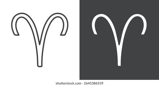 Aries zodiac sign icon symbol illustration logo