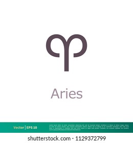 Aries - Zodiac Sign Icon Vector Logo Template Illustration Design. Vector EPS 10.