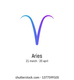 Aries zodiac sign illustration. Vector icon