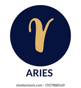 Aries zodiac sign is isolated. Astrology. The science of the stars.