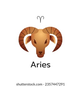 Aries zodiac sign logo icon isolated horoscope symbol on white background vector illustration