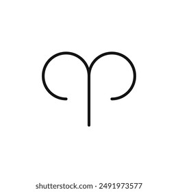 Aries zodiac sign logo sign vector outline
