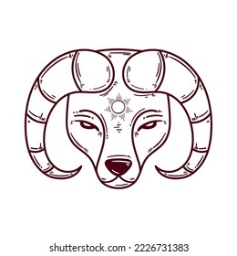 aries zodiac sign sketch icon