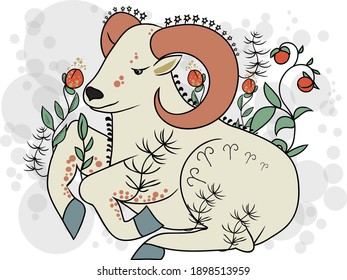 
Aries zodiac sign - stock illustration