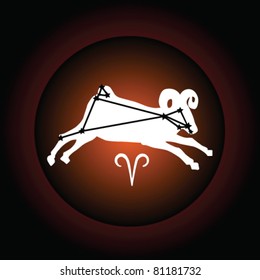 Aries zodiac sign vector