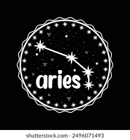 Aries zodiac sign  vector art T-shirt design circle design
