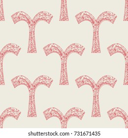 Aries zodiac sign. Vector hand drawn horoscope pattern. Astrological seamless background.