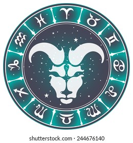 Aries zodiac sign , vector illustration