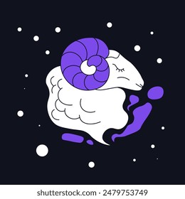 Aries Zodiac Sign Vector Illustration