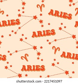 Aries zodiac star seamless pattern. Aries sign symbol stars Vector EPS10 , Design for fashion , fabric, textile, wallpaper, cover, web , wrapping and all prints 
