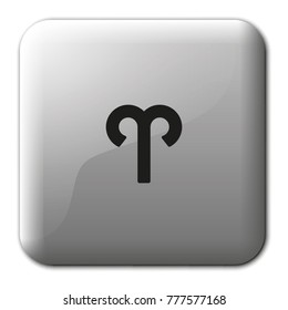 Aries zodiac symbol flat vector icon.