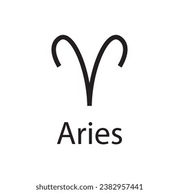 aries zodiac symbol icon vector template illustration logo design
