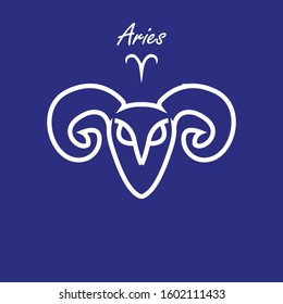 Aries Zodiac vector art icon