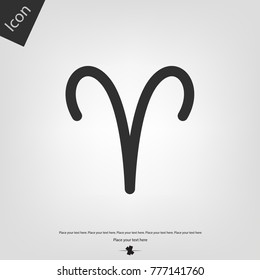 Aries zodiac vector icon