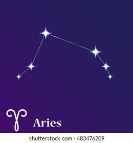 Aries zodiacal constellation vector illustration, horoscope symbol, sign of the zodiac