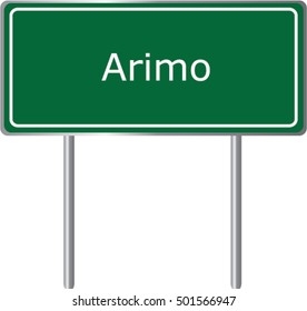 Arimo , Idaho , road sign green vector illustration, road table, USA city